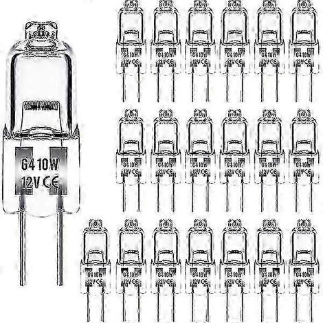 Lot de 20 ampoules halogènes G4 10W 12V blanc chaud (1/5)