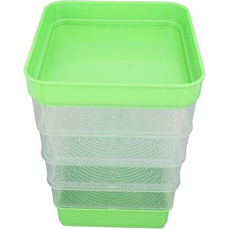 Tbest kit de germination à 4 niveaux Kit de germination empilable, plateau de culture de -légumes jardin outils Avec parasol (1/5)
