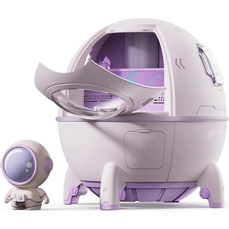 Mini humidificateur portable USB en forme de vaisseau spatial avec lumière d'ambiance - Violet (Prise US 110 V) (1/5)