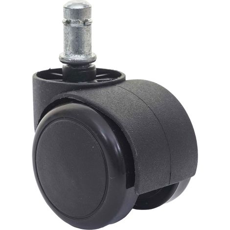 Set 5x ruote per sedie poltrone girevoli 50mm HHG-332 plastica poliuretano nero
