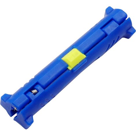 Multifunktionaler elektrischer Abisolierstift, rotierende Koaxialkabel-Abisoliermaschine, Klemmzange, Kabelextraktionswerkzeug (Blau, 1 Stück)