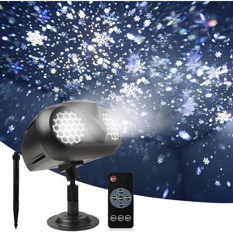 Projecteur de Noël extérieur - Lampe projecteur de flocons de neige de Noël - Flocons de neige rotatifs dynamiques - Projecteur de neige LED - Étanche et résistant aux UV (1/5)