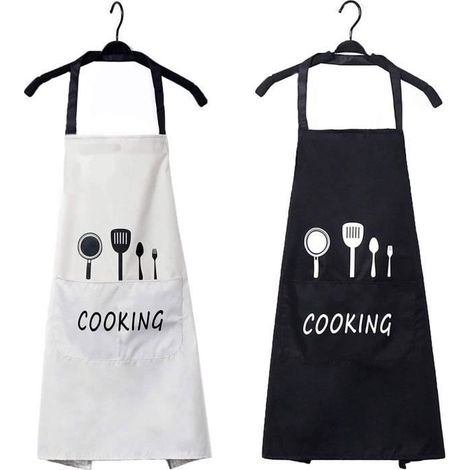 2 tabliers de cuisine imperméables, avec poche, unisexe, pour professionnels et artistes (1/4)