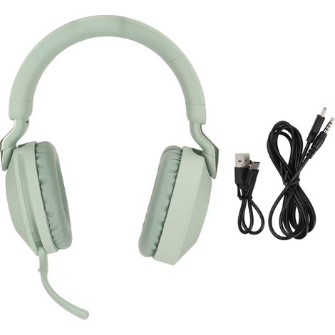 Casque Gaming Bluetooth 5.1 pliable, interface Type-C, sans fil et filaire double mode, stéréo avec micro, vert (1/5)