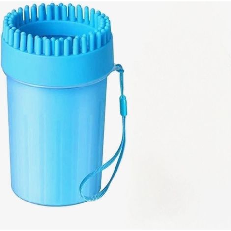 Nettoyeur de pattes pour chien 2 en 1 - Nettoie les pattes de chien - Caoutchouc - Bleu (1/5)
