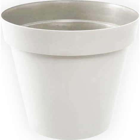 EDA – Pot à réserve d'eau rond 40cm – Hauteur 32cm – Volume 23L – Polypropylène blanc résistant aux chocs – Usage intérieur et extérieur