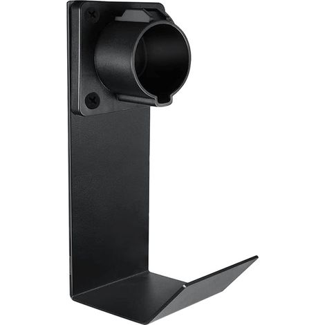 Support chargeur EV ABS noir 23x7.5x7.5 cm pour prise J1772 socle rangement câble voiture électrique avec crochet J et vis (1/5)