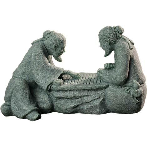 Statue miniature en grès, figurine décorative artisanale, cadeau, œuvre d'art, accessoire de jardin, ornement paysager pour pot de fleurs extérieur-Style C