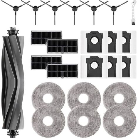 24 Zubehörteile für DREAME L10s Ultra Gen 2 / L10s Pro Ultra Heat / X30 Ultra / Mova E30 Ultra. Ersatzteile: 1 Hauptbürste, 6 Reinigungstücher, 6 Staubbeutel, 4 Filter, 6 Seitenbürsten (1/5)