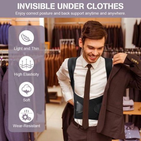 Correcteur Posture Dos - Réglable Jusqu'à Taille XXL - Soutien Lombaire Orthopédique - Aide À L'alignement De La Colonne Vertébrale - 1 Pièce (1/5)