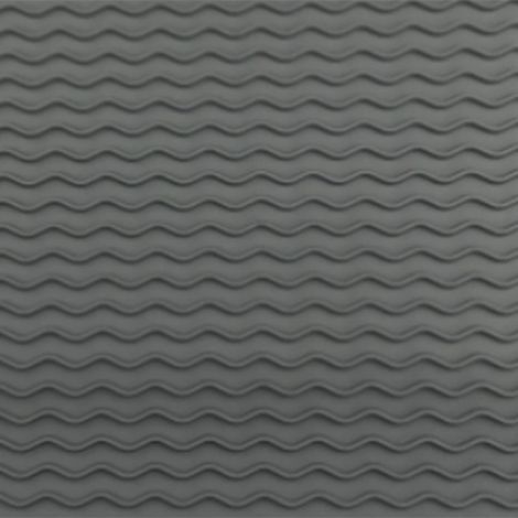 Tapis d'évier 40 x 30 cm en silicone, bords surélevés, forme ondulée, pour cuisine et salle de bain, gris (1/5)