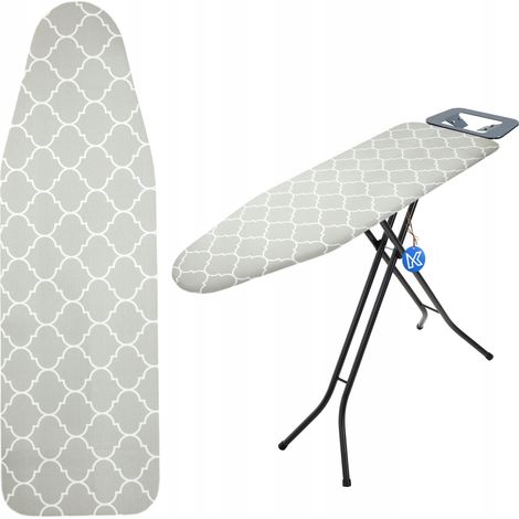 KADAX Bügelbrettbezug, 132 x 48 cm, Bügelbrettauflage, ausziehbar, grau