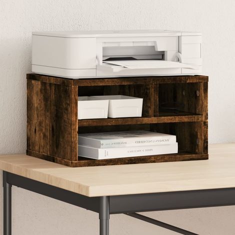 vidaXL Support d'imprimante chêne fumé 40x32x22,5 cm bois d'ingénierie