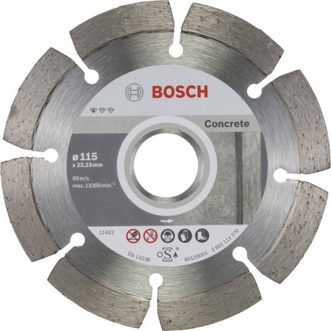 Disque à tronçonner diamanté Standard for Concrete Bosch, 115 x 22,23 x 1,6 x 10 mm, lot de 10