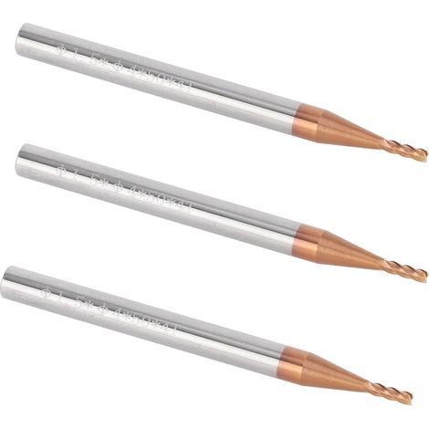 4-schneidiges Hartmetall-Fräserset, 3-teilig, CNC-Schneidwerkzeug, 1,5 x 50 mm halbkugelförmiger Fräser, Wolframstahl für Oberfräsen (1/5)