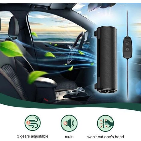 (Noir) Ventilateur de siège de voiture amélioré, ventilateur de siège de voiture USB réglable à haute température pour tous les camions et les sièges de bureau (1/5)