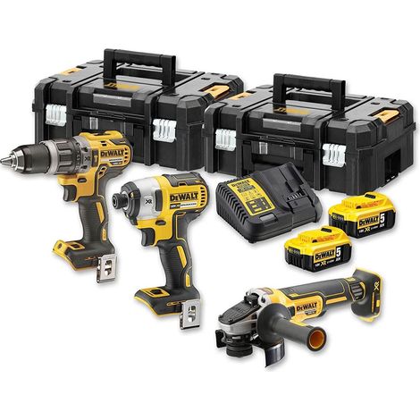 Dewalt DCK384P2T 18v XR Brushless Kit DCD796 Drill DCF887 Impact DCG405 Grinder (1/4)