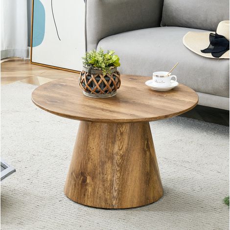 Runder Tisch in Holzoptik Ø 60 cm, 35 cm MDF OKMYHOME (1/5)