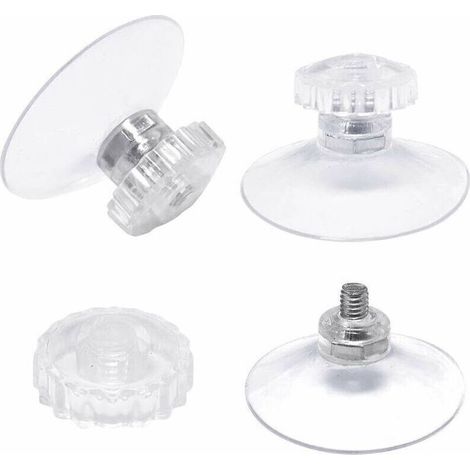 lot de 30 Ventouses avec Filetage et écrous moletés Ø 45 mm, Transparentes, pour Voiture, Camping, vitre, Pare-Soleil. (1/4)