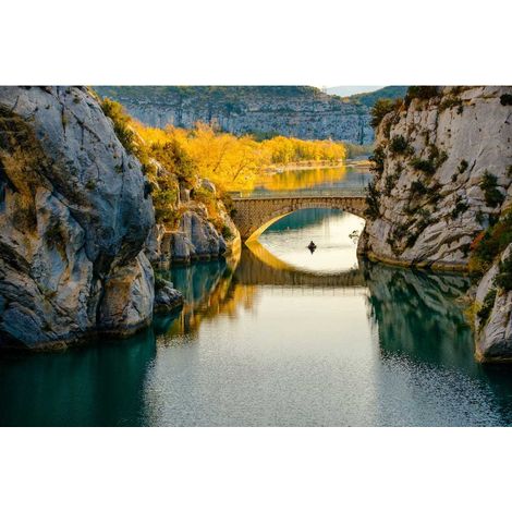 Tableau sur toile lac de Quinson 30x45 cm - Impression sur Toile Murale Décorative - Image imprimée en HD sur Toile - Toile sur Châssis en Bois FSC - Fabriqué en France (1/4)