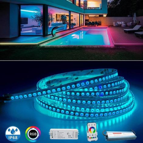 TrAdE Shop Traesio - Kit Striscia 600led 75w Rgb Ip68 Esterni Dimmerabile 24v Centralina Alimentatore - (1/5)