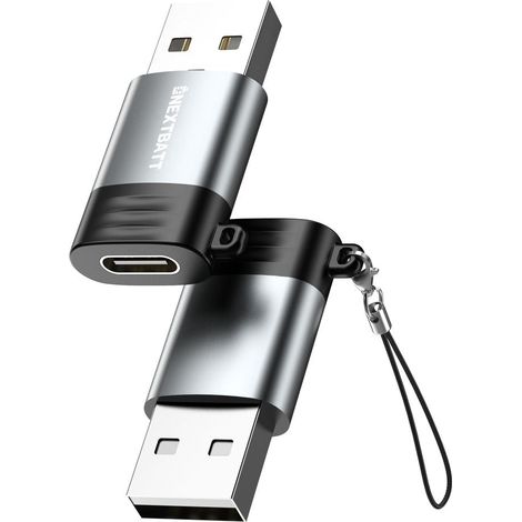 Adaptateur nextbatt usb c femelle vers usb a 20 - noirgris