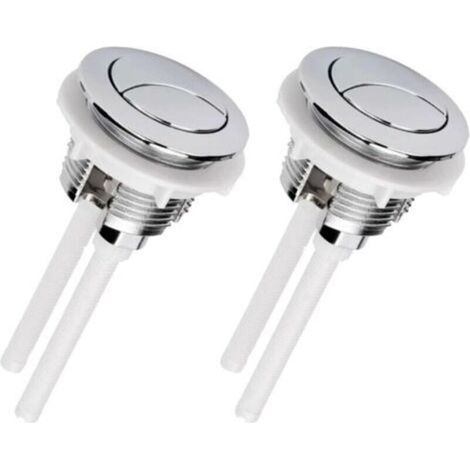 Bouton poussoir chasse d'eau de 38MM,universel double bouton de chasse d'eau à tête ronde pompe haute pression (argent 2) (1/4)