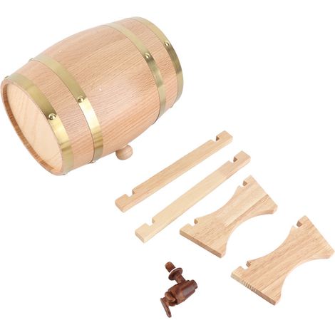 Distributeur de vin 3L en bois de chêne vintage, en forme de tonneau, pour whisky, bourbon et tequila (1/5)