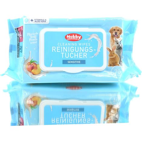 Nobby – Lingettes nettoyantes universelles pour animaux – 20 x 15 cm, 70 lingettes (1/4)