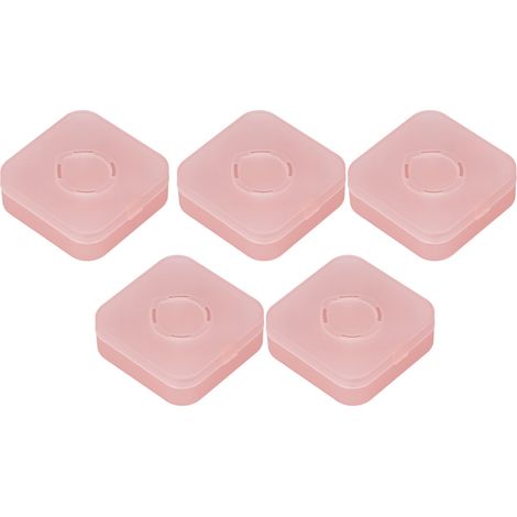 Étui de rangement transparent rose pour poudres et houppettes, boîtier anti-poussière portable aéré, 5 pièces (1/5)