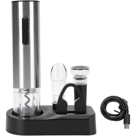 Ouvre-bouteille électrique automatique rechargeable avec coupe-capsule et aérateur de vin. (1/4)