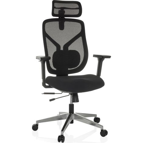 Bürostuhl / Chefsessel CASSILIS B Sitz Stoff / Rücken Netz schwarz hjh OFFICE