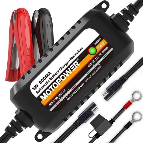 Chargeur de Batterie Automatique 12V 800mA - Charger, Entretenir et optimiser Les Batteries (1/5)