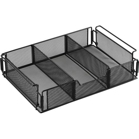 Oaza Slide Hängender Schreibtisch-Organizer  Schwarzer Metall-Untertisch-Organizer 365 x 235 x 82 mm mit 6 Schrauben (1/5)