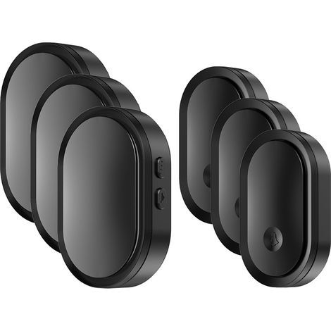 Timbre LED inteligente para el hogar con 3 melodías y 3 botones, color negro. (1/5)
