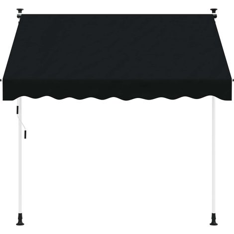 vidaXL Manual Retractable Awning Black 400 cm