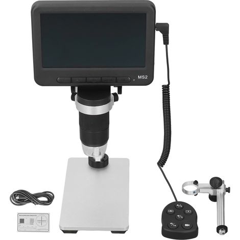 Microscope numérique portable avec écran LCD 5 pouces, grossissement de 500x à 1000x et support. (1/5)