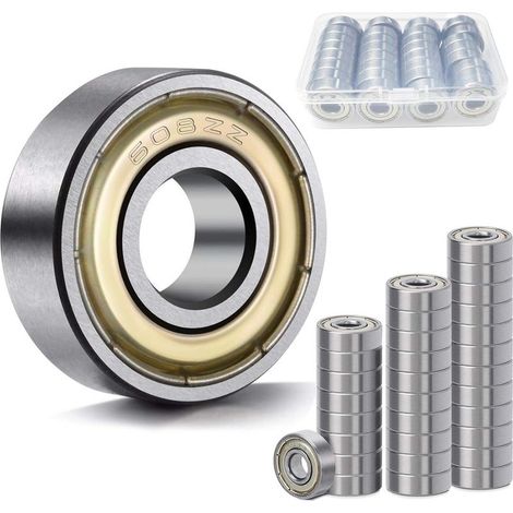32 Pcs Roulement 608zz, Carbone Acier Double Blindage 608 Bearing pour Patins Rollers Skateboard Longboard Trottinettes (8 x 22 x 7mm) (1/5)