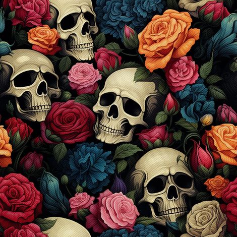 Tela Oxford decorativa para exteriores - Motivo de calavera I DX4677 (1/5)
