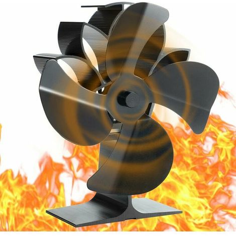 Wood Stove Fan, Quiet 6-Blade Heat Powered Eco Friendly Fireplace Fan, Quiet Cycle Pellet Fireplace Fan for Stove Burner/Logs (1/5)