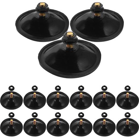 15Pcs Ventouses Vis M6 en PVC Noir et Métal, Crochet à Ventouse Transparent pour Salle de Bain, Adhérence Forte, pour Meubles et Accessoires Modernes