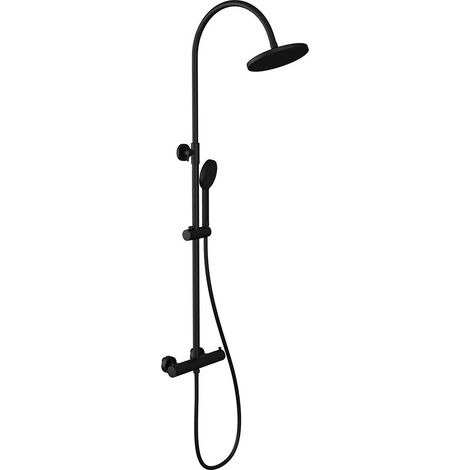 Colonna doccia soffione 20x20 cm in ABS finitura nero opaca Piave (1/4)