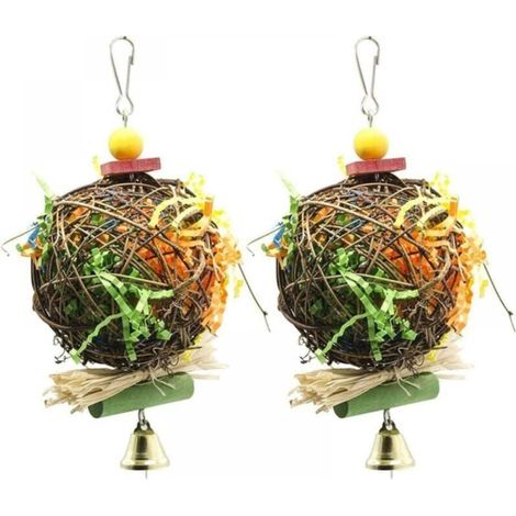 Pack Bird Chew Toys, Food Chopper, Hanging Toys for Parrots, Parakeets, African Greys, Suitable for Medium Parrots YMYNY (1/4)