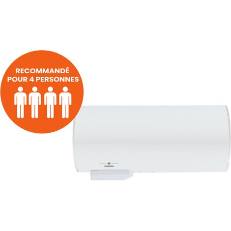 De Dietrich – Chauffe-eau électrique horizontal mural 200 L – Résistance stéatite – Classe C – Isolation en mousse polyuréthane – Fabriqué en France