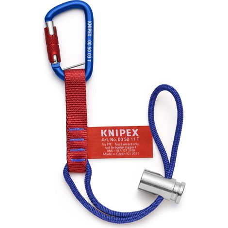 KNIPEX 00 50 13 T BK Adattatori a fettuccia con moschettone fisso 186 mm (1/5)