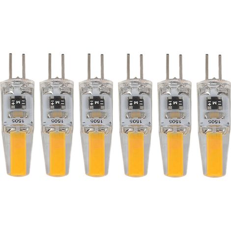Lot de 6 ampoules LED G4 dimmables 2W 180lm pour lampes de table, appliques murales et lustres (120V). (1/5)