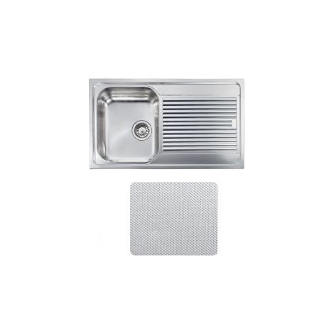 CM 011273.S1.01.2018 Zenith Lavello da incasso 1 vasca sinistra + gocciolatoio destra 86 x 50 cm in acciaio inox microdecoro antigraffio colore Inox (1/5)