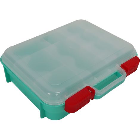 Boîte de secours médicale portable à 2 compartiments transparente avec poignée pour la famille et l'école (1/5)