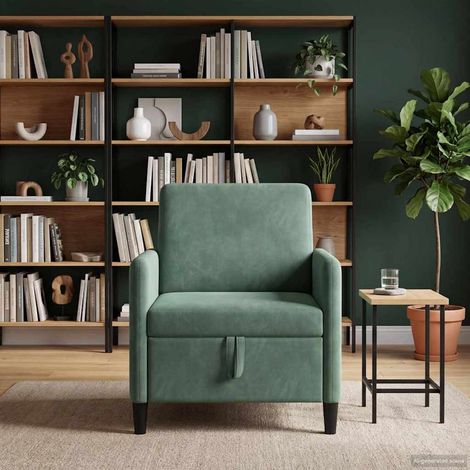 Canapé 1 place avec rangement Vert mer en polyester 72 x 78 x 87 cm - PANGIVO (1/5)