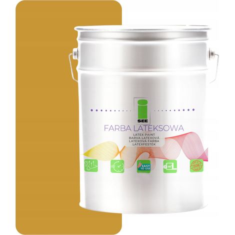 Peinture murale latex pour intérieur, couleur or moutarde, 10 L, fabricant (1/5)